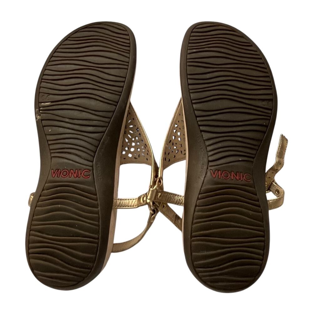 Vionic Womens Sandals Thongs Gold Size 8 Kirra Vacation Comfort - Picture 2 of 4